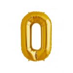 Balon cifra 0 din folie metalizata, auriu, 35cm, en-gros