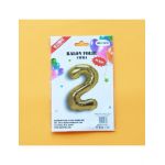 Balon cifra 2 din folie metalizata, auriu, 35cm, en-gros