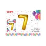 Balon cifra 7 din folie metalizata, auriu, 35cm, en-gros