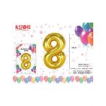 Balon cifra 8 din folie metalizata, auriu, 35cm, en-gros