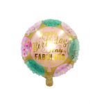 Balon folie rotund, print Happy Birthday, 45 cm, Engros