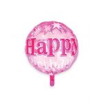 Balon folie rotund, print Happy Birthday, 45 cm, Engros