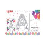 Balon litera A din folie metalizata, argintiu, 35cm, en-gros