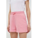 4F pantaloni scurti femei, culoarea roz, neted, high waist