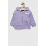 GAP bluza bebe x Disney culoarea violet, cu glugă, cu imprimeu