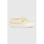 Superga tenisi 2730 MID PLATFORM femei, culoarea bej, S2127IW