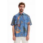 Desigual camasa barbati, culoarea albastru marin, relaxed
