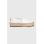 Toms espadrile Valencia culoarea alb, cu platforma, 10019820