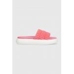 Toms papuci Alpargata Mallow Slide femei, culoarea roz, cu platforma, 10019703