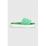 Toms papuci Alpargata Mallow Slide femei, culoarea verde, cu platforma, 10019721