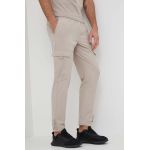 4F pantaloni barbati, culoarea bej, cu fason cargo