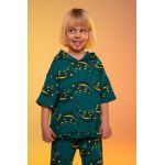 Coccodrillo hanorac de bumbac pentru copii culoarea verde, cu glugă, modelator