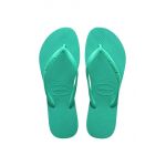 Havaianas slapi SLIM femei, culoarea verde, cu toc plat, 4000030.1829