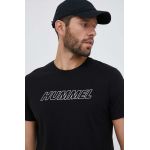Hummel tricou de antrenament Callum culoarea negru, cu imprimeu