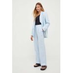 Remain pantaloni din in lat, high waist