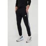 adidas pantaloni de trening din bumbac culoarea negru, cu imprimeu  IC0050