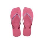 Havaianas slapi SQUARE GLITTER femei, culoarea roz, cu toc plat, 4148102.1750