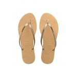 Havaianas slapi YOU GLITTER femei, culoarea auriu, cu toc plat, 4148041.0570