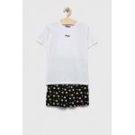Fila pijamale de bumbac pentru copii culoarea alb, modelator