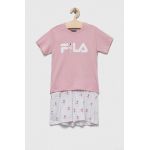 Fila pijamale de bumbac pentru copii culoarea alb, modelator