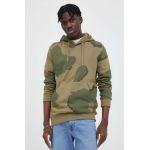 G-Star Raw hanorac de bumbac barbati, culoarea verde, cu glugă, modelator