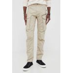 G-Star Raw pantaloni de bumbac culoarea bej, drept