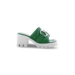 Kennel & Schmenger slapi de piele Fire femei, culoarea verde, cu toc drept, 91-53540
