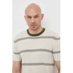 Sisley tricou din amestec de in culoarea bej, modelator