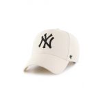 47brand șapcă din amestec de lână MLB New York Yankees culoarea bej, cu imprimeu  B-MVPSP17WBP-NT