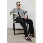 American Vintage camasa jeans femei, cu guler clasic, relaxed