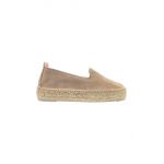 Manebi espadrile din piele întoarsă Double Sole Espadrilles culoarea maro, cu platformă W 1.9 D0