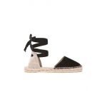 Manebi espadrile din piele întoarsă Flat Valenciana Espadrilles culoarea negru K 1.0 P0