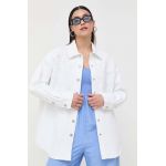 Miss Sixty camasa jeans femei, culoarea alb, cu guler clasic, relaxed