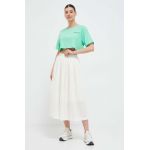Puma fusta culoarea bej, midi, evazati