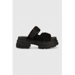 UGG papuci din piele Ashton Slide femei, culoarea negru, cu platforma, 1136765