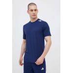 adidas Performance tricou de antrenament Designed for Training culoarea albastru marin, neted