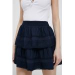 Pepe Jeans fusta din bumbac Prana culoarea albastru marin, mini, evazati