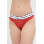Pepe Jeans tanga culoarea rosu, transparent