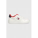 Tommy Jeans sneakers din piele TJW RETRO BASKET GLOSSY culoarea alb, EN0EN02206