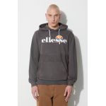 Ellesse hanorac de bumbac barbati, culoarea gri, cu glugă, modelator SHN15152-402