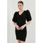 Gestuz rochie culoarea negru, mini, mulata