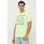 MC2 Saint Barth tricou din bumbac culoarea galben, cu imprimeu