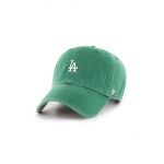 47brand șapcă de baseball din bumbac MLB Los Angeles Dodgers culoarea verde, cu imprimeu  B-BSRNR12GWS-KYA