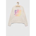 GAP bluza copii culoarea bej, cu imprimeu