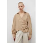 2NDDAY bluza femei, culoarea bej, neted
