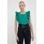 2NDDAY bluza din bumbac culoarea verde