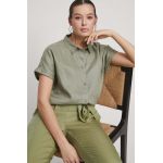 Medicine camasa de in culoarea verde, cu guler clasic, regular