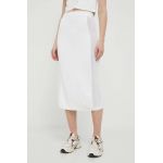 United Colors of Benetton fusta culoarea alb, midi, drept