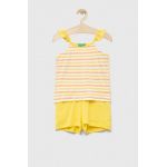 United Colors of Benetton set de bumbac pentru copii culoarea galben