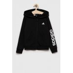 adidas bluza copii culoarea negru, cu glugă, cu imprimeu